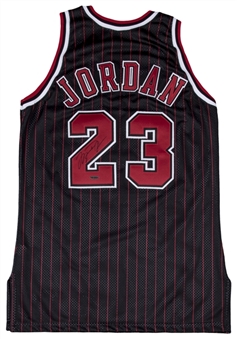 1996-97 Michael Jordan Game Used and Signed Chicago Bulls Road Black Jersey (Bulls LOA, PSA/DNA & UDA)